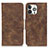 Funda de Cuero Cartera con Soporte Carcasa T06 para Apple iPhone 16 Pro Marron