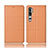 Funda de Cuero Cartera con Soporte Carcasa T06 para Xiaomi Mi Note 10 Naranja