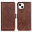 Funda de Cuero Cartera con Soporte Carcasa T07 para Apple iPhone 13 Mini Marron