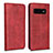 Funda de Cuero Cartera con Soporte Carcasa T07 para Samsung Galaxy S10 Rojo