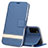 Funda de Cuero Cartera con Soporte Carcasa T08 para Huawei Honor View 30 Pro 5G Azul