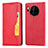 Funda de Cuero Cartera con Soporte Carcasa T08 para Huawei Mate 30 5G Rojo