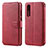 Funda de Cuero Cartera con Soporte Carcasa T08 para Huawei P30 Rojo