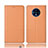 Funda de Cuero Cartera con Soporte Carcasa T09 para OnePlus 7T Naranja
