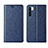 Funda de Cuero Cartera con Soporte Carcasa T09 para Oppo F15 Azul