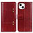 Funda de Cuero Cartera con Soporte Carcasa T10 para Apple iPhone 13 Mini Rojo