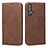 Funda de Cuero Cartera con Soporte Carcasa T10 para Huawei Honor 20 Marron