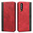 Funda de Cuero Cartera con Soporte Carcasa T10 para Huawei P30 Rojo