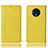 Funda de Cuero Cartera con Soporte Carcasa T10 para OnePlus 7T Amarillo