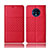 Funda de Cuero Cartera con Soporte Carcasa T10 para OnePlus 7T Rojo