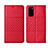 Funda de Cuero Cartera con Soporte Carcasa T11 para Huawei Honor View 30 Pro 5G Rojo