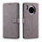 Funda de Cuero Cartera con Soporte Carcasa T11 para Huawei Mate 30 5G Gris