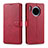 Funda de Cuero Cartera con Soporte Carcasa T11 para Huawei Mate 30 5G Rojo