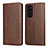 Funda de Cuero Cartera con Soporte Carcasa T11 para Huawei P40 Marron