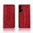 Funda de Cuero Cartera con Soporte Carcasa T14 para Huawei Honor 20 Pro Rojo