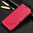 Funda de Cuero Cartera con Soporte Carcasa T14 para Xiaomi Redmi Note 8 Pro Rosa Roja