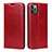 Funda de Cuero Cartera con Soporte Carcasa T15 para Apple iPhone 11 Pro Rojo