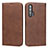 Funda de Cuero Cartera con Soporte Carcasa T15 para Huawei Honor 20 Pro Marron