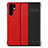 Funda de Cuero Cartera con Soporte Carcasa T16 para Huawei P30 Pro New Edition Rojo