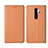 Funda de Cuero Cartera con Soporte Carcasa T16 para Xiaomi Redmi Note 8 Pro Naranja