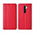 Funda de Cuero Cartera con Soporte Carcasa T16 para Xiaomi Redmi Note 8 Pro Rojo