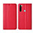 Funda de Cuero Cartera con Soporte Carcasa T16 para Xiaomi Redmi Note 8T Rojo