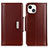 Funda de Cuero Cartera con Soporte Carcasa T22 para Apple iPhone 13 Marron