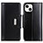 Funda de Cuero Cartera con Soporte Carcasa T22 para Apple iPhone 13 Negro