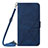 Funda de Cuero Cartera con Soporte Carcasa Y01B para Apple iPhone 13 Azul