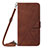 Funda de Cuero Cartera con Soporte Carcasa Y01B para Apple iPhone 14 Pro Max Marron