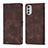 Funda de Cuero Cartera con Soporte Carcasa Y01B para Motorola Moto E32 Marron