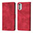 Funda de Cuero Cartera con Soporte Carcasa Y01B para Motorola Moto E32 Rojo