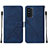 Funda de Cuero Cartera con Soporte Carcasa Y01B para Samsung Galaxy F52 5G Azul