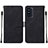 Funda de Cuero Cartera con Soporte Carcasa Y01B para Samsung Galaxy F52 5G Negro