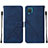 Funda de Cuero Cartera con Soporte Carcasa Y01B para Samsung Galaxy M12 Azul
