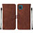 Funda de Cuero Cartera con Soporte Carcasa Y01B para Samsung Galaxy M12 Marron