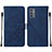 Funda de Cuero Cartera con Soporte Carcasa Y01B para Samsung Galaxy Quantum2 5G Azul