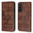 Funda de Cuero Cartera con Soporte Carcasa Y01B para Samsung Galaxy S21 Plus 5G Marron