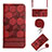 Funda de Cuero Cartera con Soporte Carcasa Y01B para Xiaomi Redmi 10C 4G Rojo Rosa