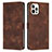 Funda de Cuero Cartera con Soporte Carcasa Y01X para Apple iPhone 14 Pro Max Marron