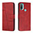 Funda de Cuero Cartera con Soporte Carcasa Y01X para Motorola Moto E20 Rojo