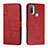 Funda de Cuero Cartera con Soporte Carcasa Y01X para Motorola Moto E30 Rojo