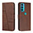 Funda de Cuero Cartera con Soporte Carcasa Y01X para Motorola Moto Edge 20 5G Marron