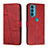 Funda de Cuero Cartera con Soporte Carcasa Y01X para Motorola Moto Edge 20 5G Rojo