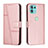 Funda de Cuero Cartera con Soporte Carcasa Y01X para Motorola Moto Edge 20 Lite 5G Oro Rosa