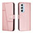 Funda de Cuero Cartera con Soporte Carcasa Y01X para Motorola Moto Edge 30 Pro 5G Oro Rosa