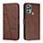 Funda de Cuero Cartera con Soporte Carcasa Y01X para Motorola Moto G60s Marron