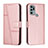 Funda de Cuero Cartera con Soporte Carcasa Y01X para Motorola Moto G60s Oro Rosa