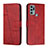 Funda de Cuero Cartera con Soporte Carcasa Y01X para Motorola Moto G60s Rojo