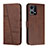 Funda de Cuero Cartera con Soporte Carcasa Y01X para Oppo F21s Pro 4G Marron